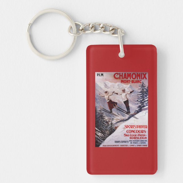 Skiing Promotional Poster Keychain (Front)