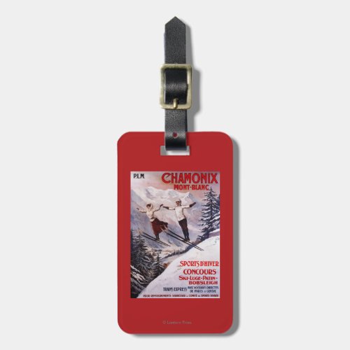 Skiing Promotional Poster Luggage Tag