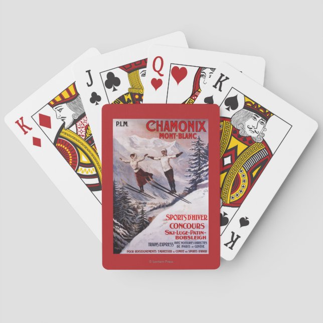 Skiing Promotional Poster Poker Cards (Back)