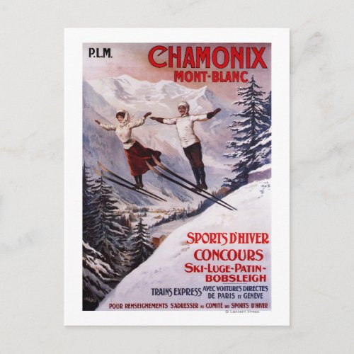 Skiing Promotional Poster Postcard