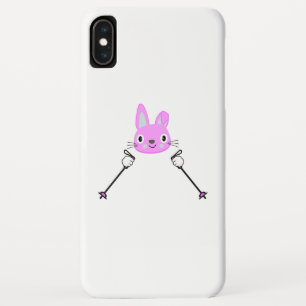 Skiing Rabbit with ski poles iPhone XS Max Case