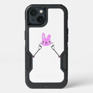 Skiing Rabbit with ski poles iPhone 13 Case