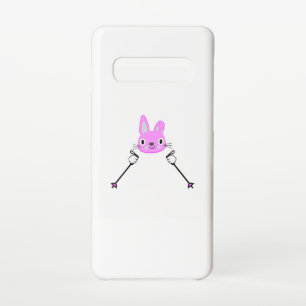 Skiing Rabbit with ski poles Samsung Galaxy S10 Case