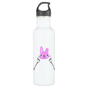 Skiing Rabbit with ski poles Stainless Steel Water Bottle