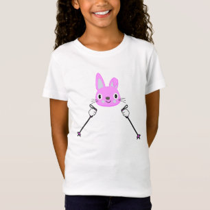 Skiing Rabbit with ski poles T-Shirt
