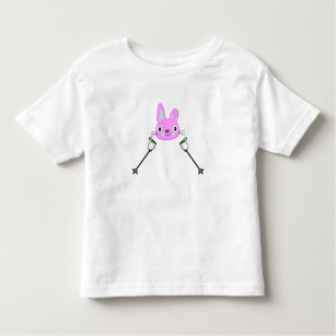 Skiing Rabbit with ski poles Toddler T-shirt