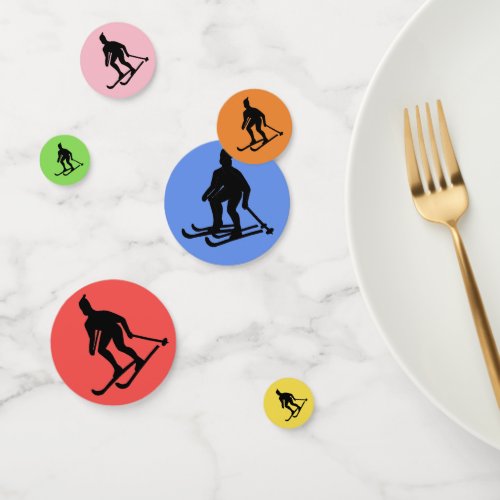 Skiing Rainbow Sports Table Confetti