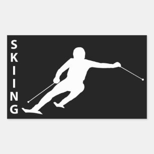 Skiing Rectangular Sticker
