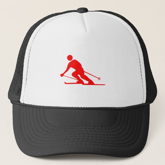 Skiing - Red Trucker Hat (Front)