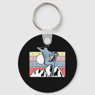 Skiing Retro Keychain