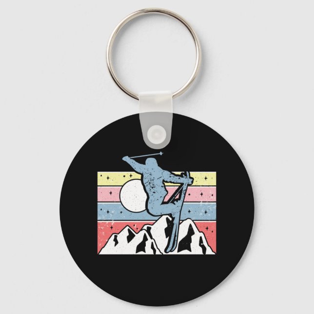 Skiing Retro Keychain (Front)