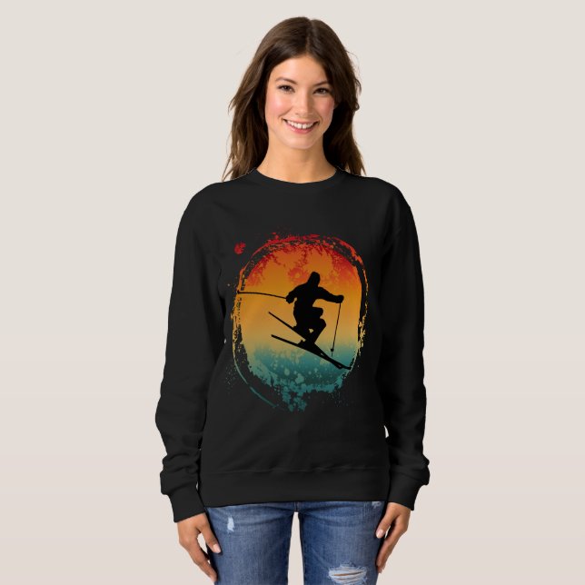 SKIING RETRO VINTAGE  SWEATSHIRT (Front Full)