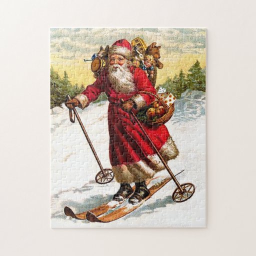 Skiing Santa Claus Jigsaw Puzzle