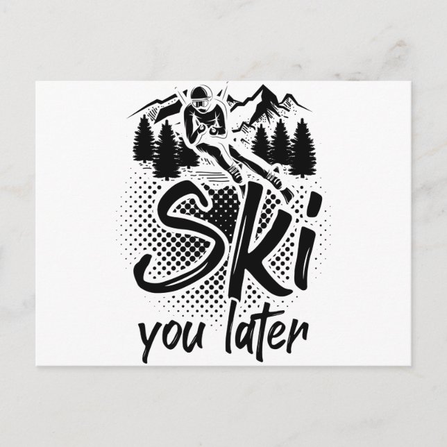 Skiing sayings | Ski apres-ski winter gifts Postcard (Front)
