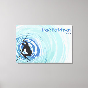 SKIING Sign-In Memory Board Canvas Print