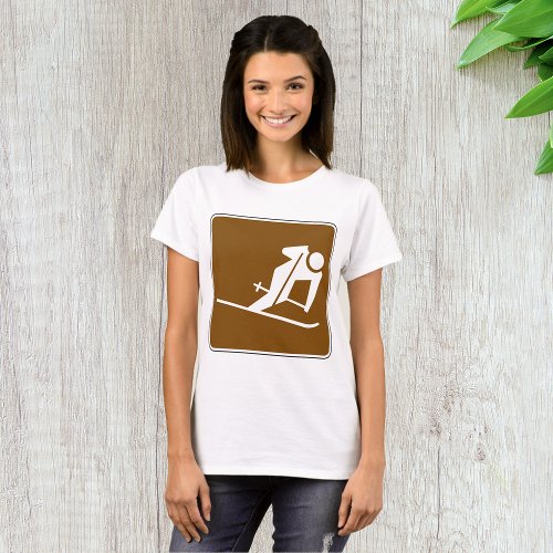 Skiing Sign Womens T_Shirt