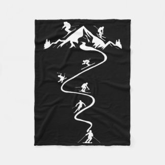 Skiing Ski Alpine Fleece Blanket