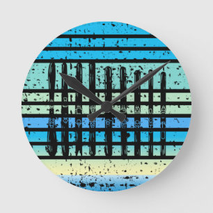 Skiing - Ski Boards Collection Funny Skiing Round Clock