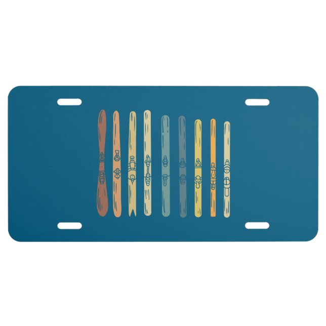 Skiing Ski Boards Gift License Plate (Front)