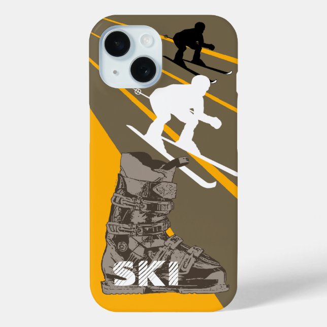 Skiing Ski Boot Brown iPhone Case (Back)