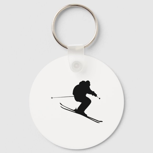 Skiing Ski  Keychain (Front)