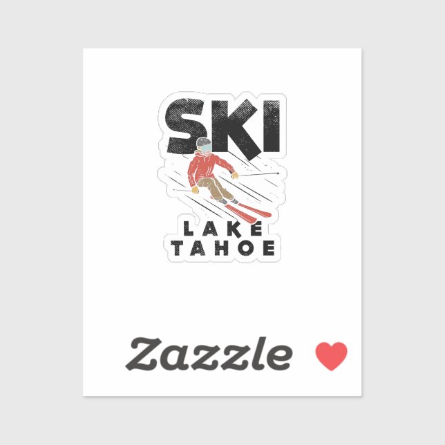 Skiing - Ski Lake Tahoe Sticker (Sheet)
