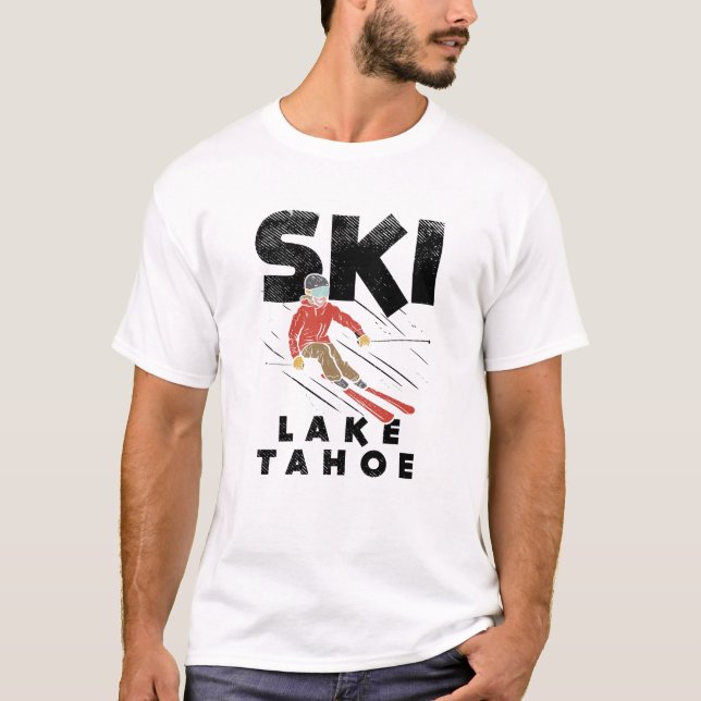 Skiing - Ski Lake Tahoe T-Shirt (Front)