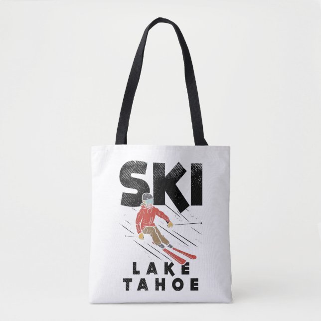 Skiing - Ski Lake Tahoe Tote Bag (Front)