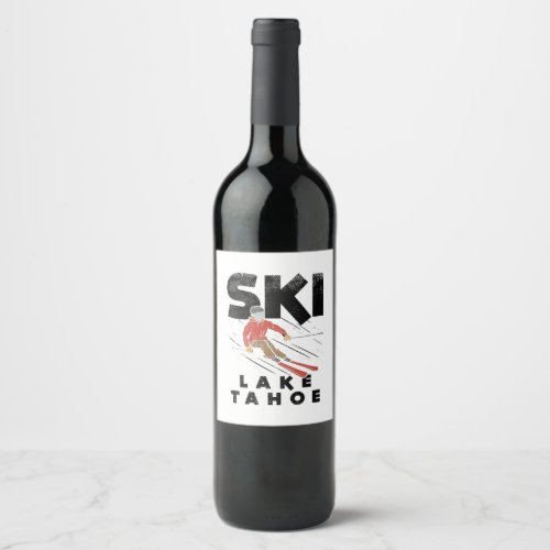 Skiing _ Ski Lake Tahoe Wine Label