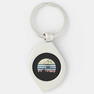 Skiing Ski Lift Retro Keychain