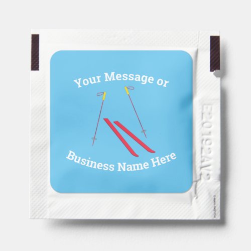 Skiing Ski Lodge Business Logo Name Message Hand Sanitizer Packet