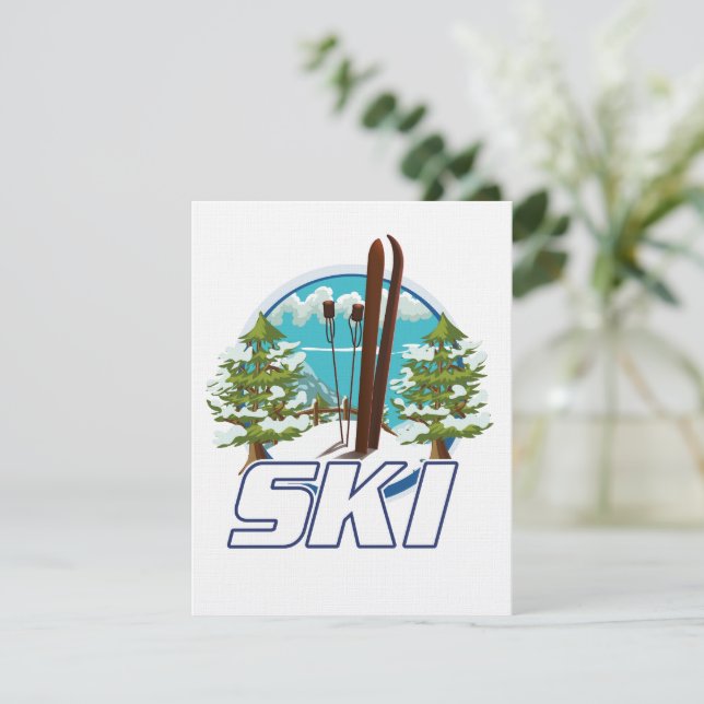 Skiing, ski poster logo. (Standing Front)