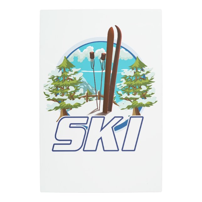 Skiing, ski poster logo. (Front)
