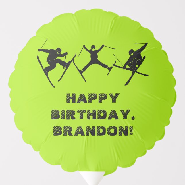 Skiing, Ski Tricks Themed Teen Boys Birthday Party Balloon (Front)