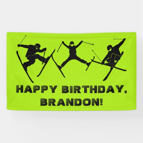 Skiing Ski Tricks Themed Teen Boys Birthday Party Banner