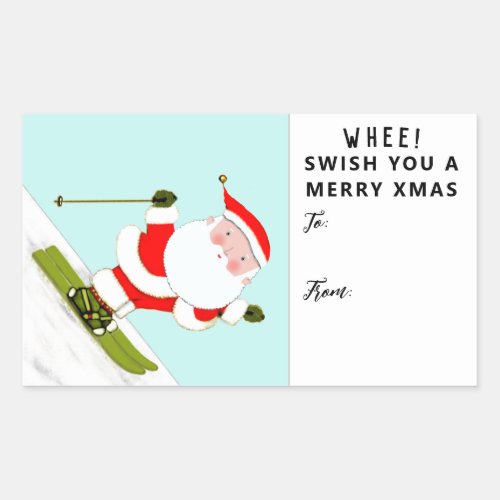 Skiing Skier Christmas Ski Holiday Gift Tags