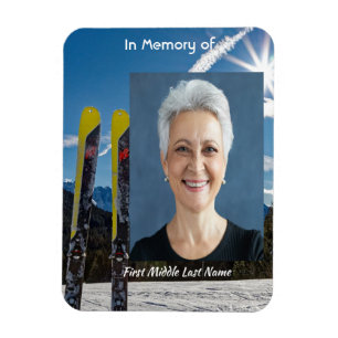 Skiing Skier  Memorial Keepsake  Magnet