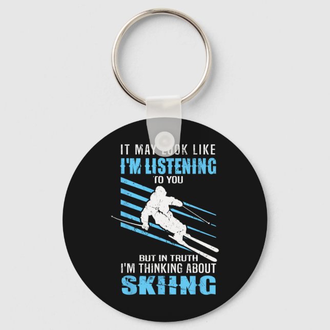 Skiing Skier - Ski Rider - Skiing  Keychain (Front)