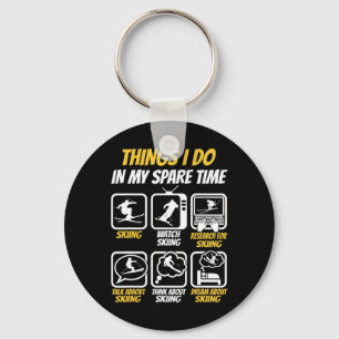 Skiing Skier Ski Snow Winter Sports Enthusiasts Fu Keychain