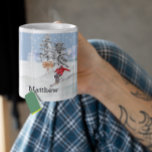 Skiing Skier Snow Personalized Watercolor Name Coffee Mug<br><div class="desc">This design may be personalized in the area provided by changing the photo and/or text. Or it can be customized by clicking Personalize this Template and then choosing the click to customize further option and delete or change the color of the background, add text, change the text color or style,...</div>