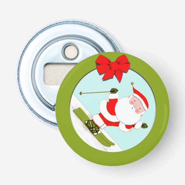 Skiing Skier Stocking Stuffer Bottle Opener (Front)