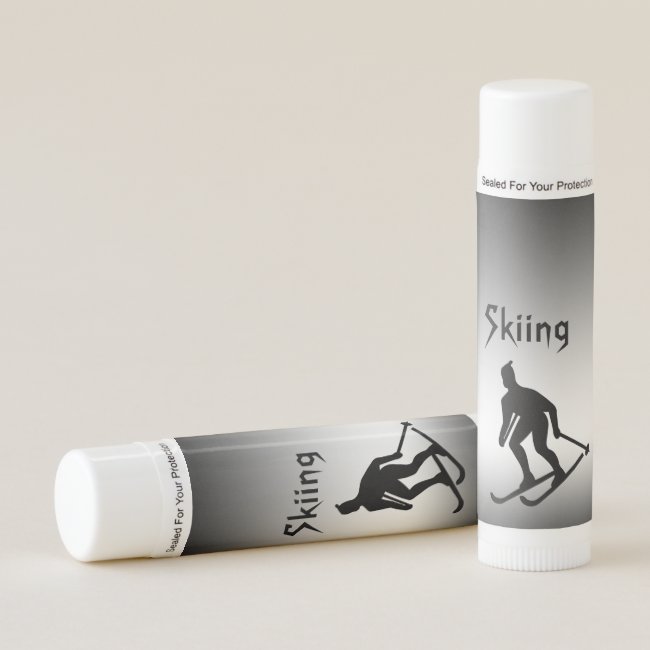 Skiing Sports Black and Silver Lip Balm