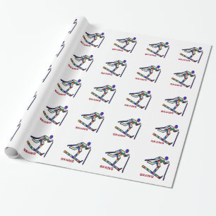 SKIING SPORTS Competition Wrapping Paper