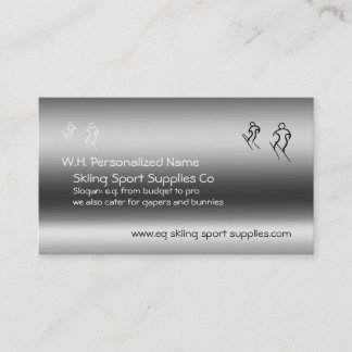 Skiing Supplies with stylized skiers logo Business Card