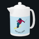 Skiing Teapot<br><div class="desc">Skiing design with customisable text.</div>