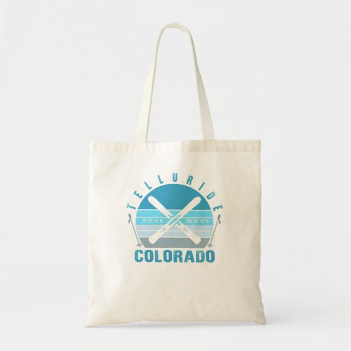 Skiing Telluride Colorado Graphic Ski Equipment Te Tote Bag