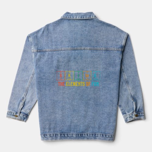 Skiing The Elements of Fun Periodic Table Funny Sk Denim Jacket