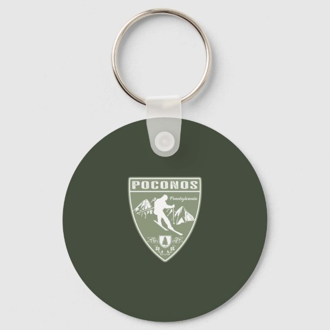 Skiing The Poconos Pennsylvania Keychain (Front)
