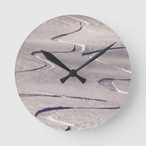 Skiing Tracks Round Clock