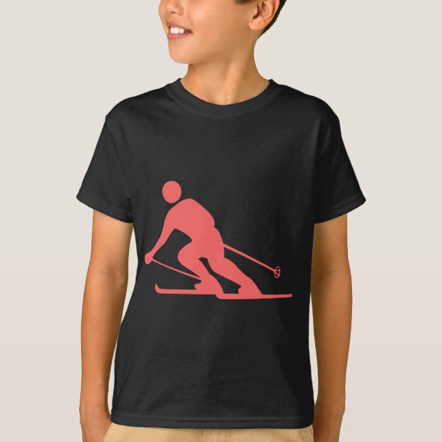 Skiing - Tropical Pink T-Shirt (Front)